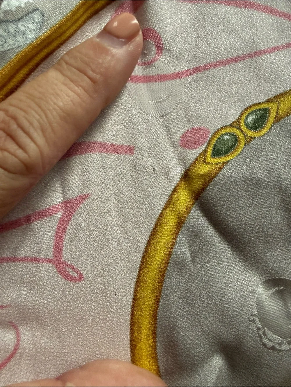 Vintage Must de Cartier Jewelry Animals Silk Scarf 34x34 pink